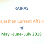 Rajasthan Current Affairs of May June July PDF