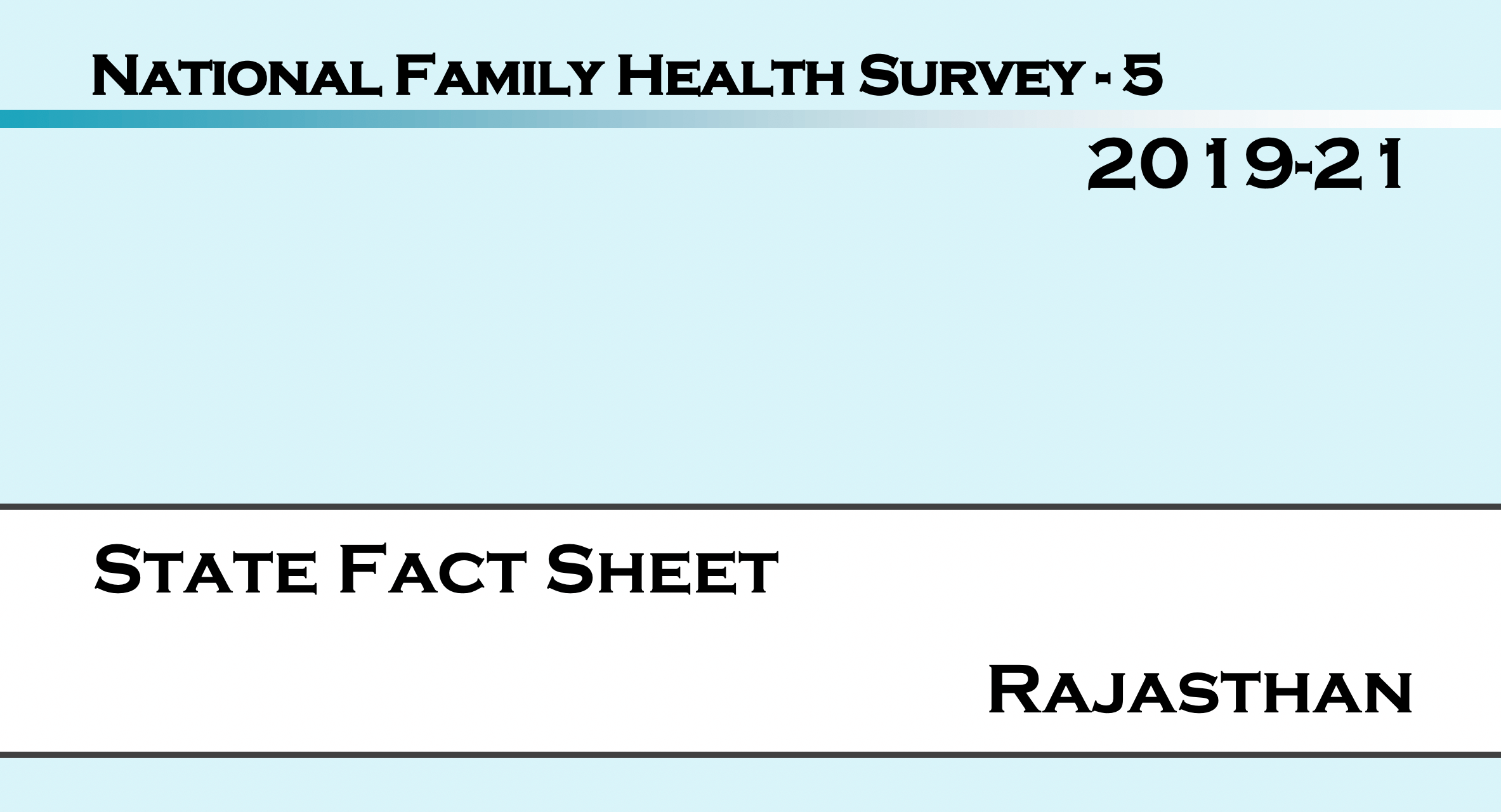 NFHS-5: Rajasthan Fact Sheet 2021